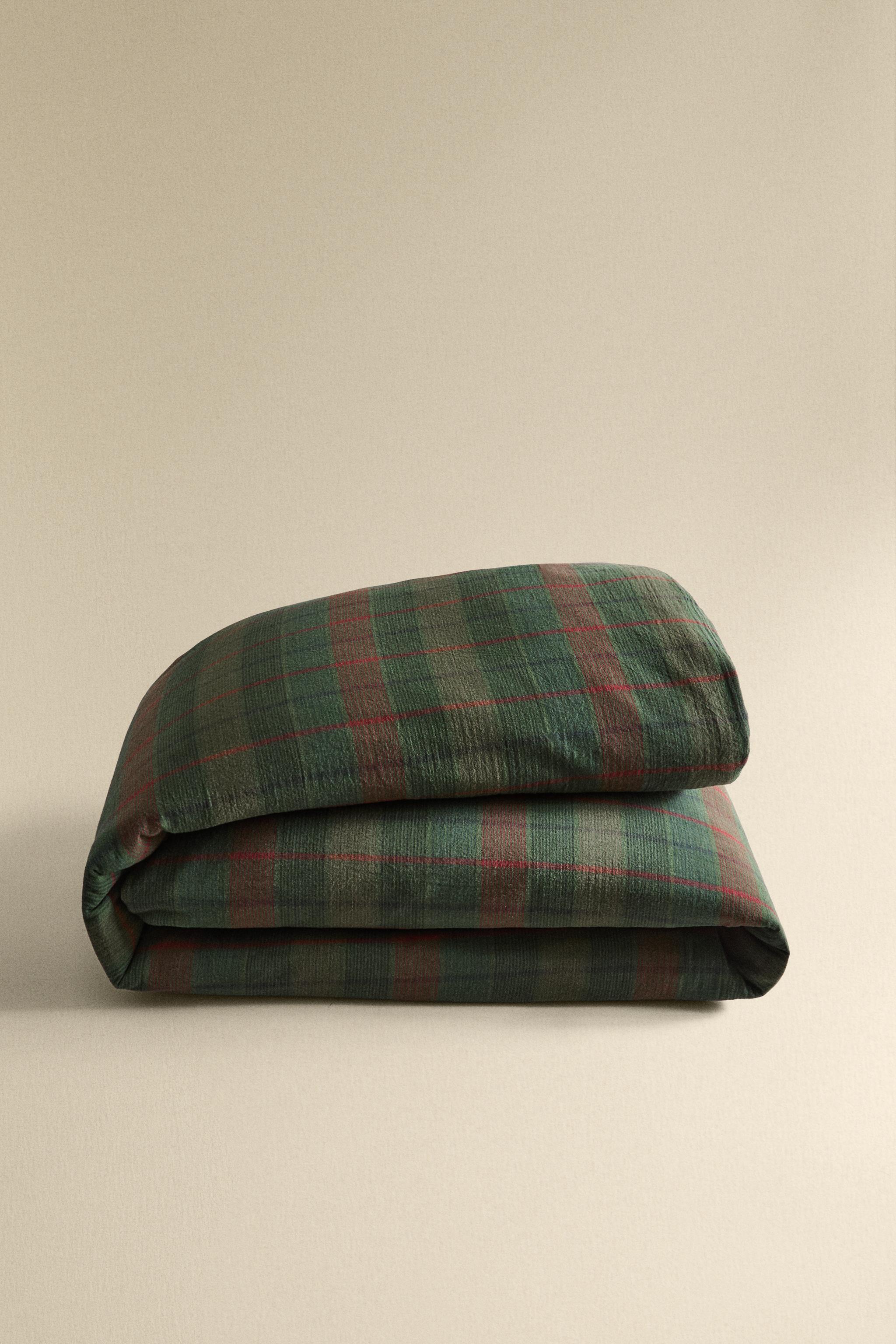 CHRISTMAS TARTAN CHECK COTTON DUVET COVER